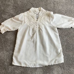 White ladies lace inset top